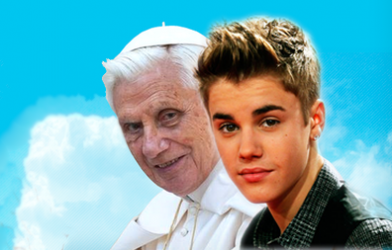 pope-Justin Bieber
