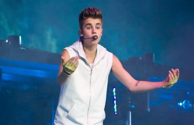 Justin Bieber performs during The "Believe" Tour featuring Carly Rae Jepsen in Philadelphia, PA