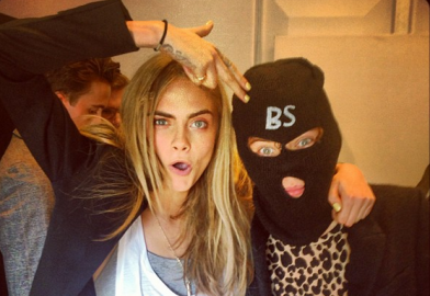 Cara poses with Harry Styles at London Fashion Week (Instagram/CaraDelevingne)