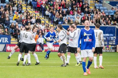 Harry celebrates goal with team