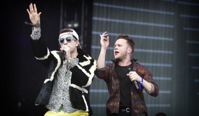 Grimmy raps with Olly Murs in Norwich for Radio 1's Big Weekend