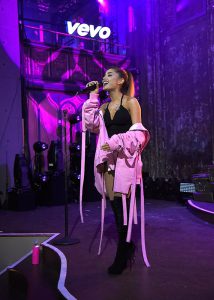 NEW YORK, NY - MAY 18: (Exclusive Coverage) Ariana Grande performs at Vevo Presents at The Angel Orensanz Foundation on May 18, 2016 in New York City. (Photo by Kevin Mazur/Getty Images for Vevo) *** Local Caption *** Ariana Grande